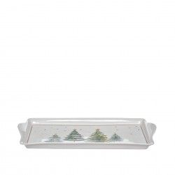 Travessa Porcelana Natal  Retangular 20.5X23cm
