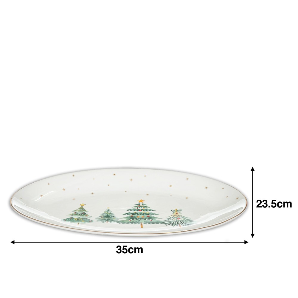 Travessa Porcelana Natal Oval 35X23.50X3cm