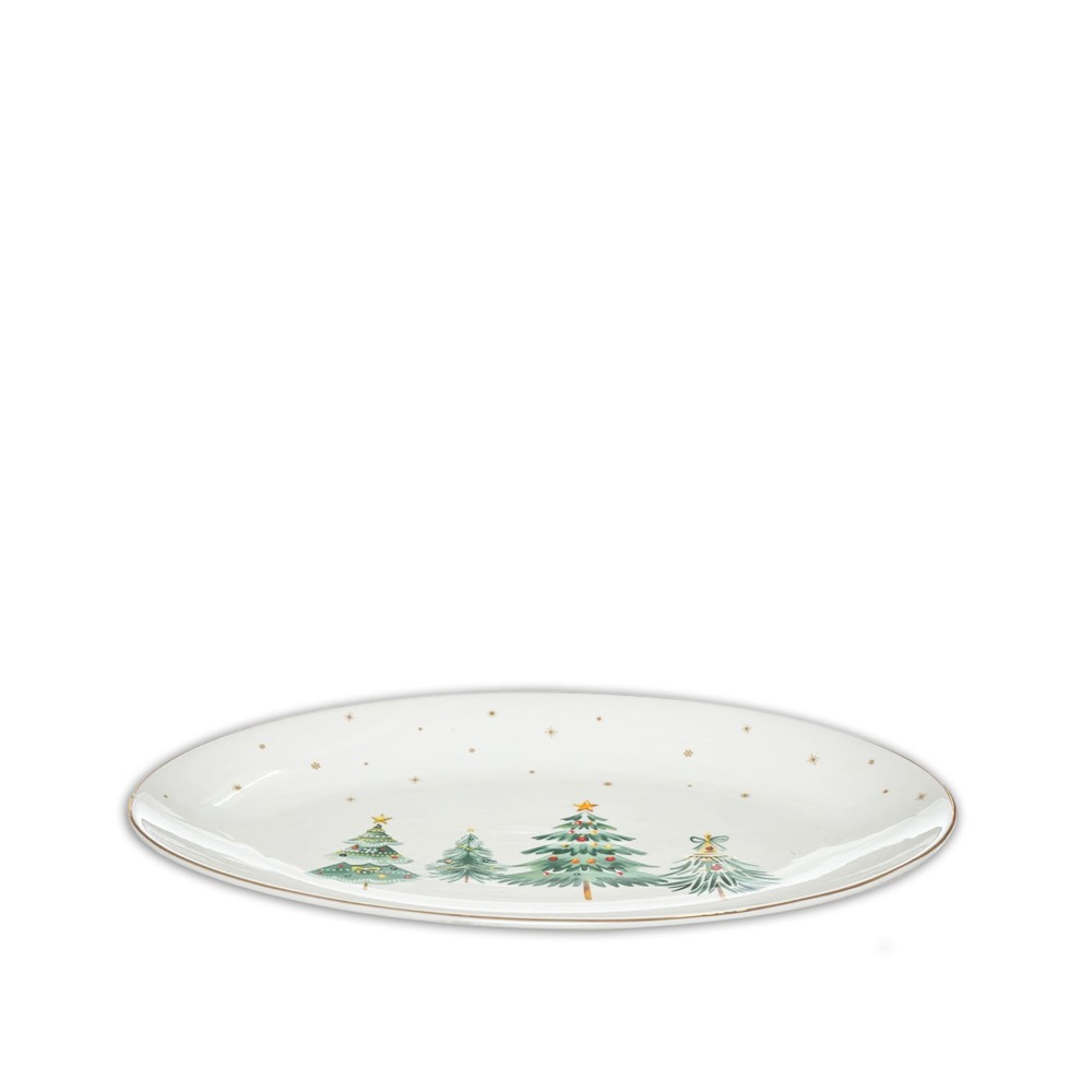 Travessa Porcelana Natal Oval 35X23.50X3cm