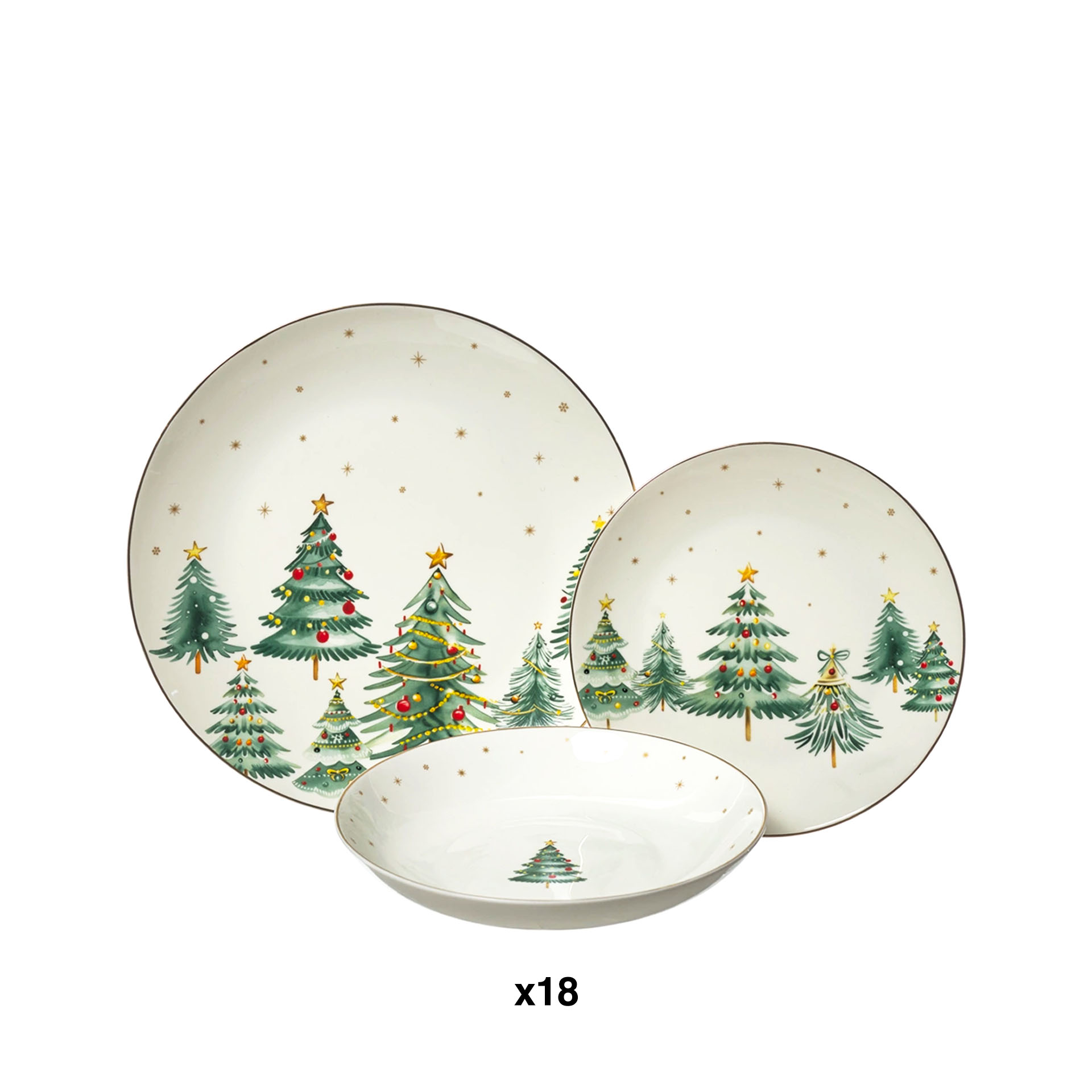Serviço Jantar Porcelana Pinheiros 18 Peças 49X13X28cm