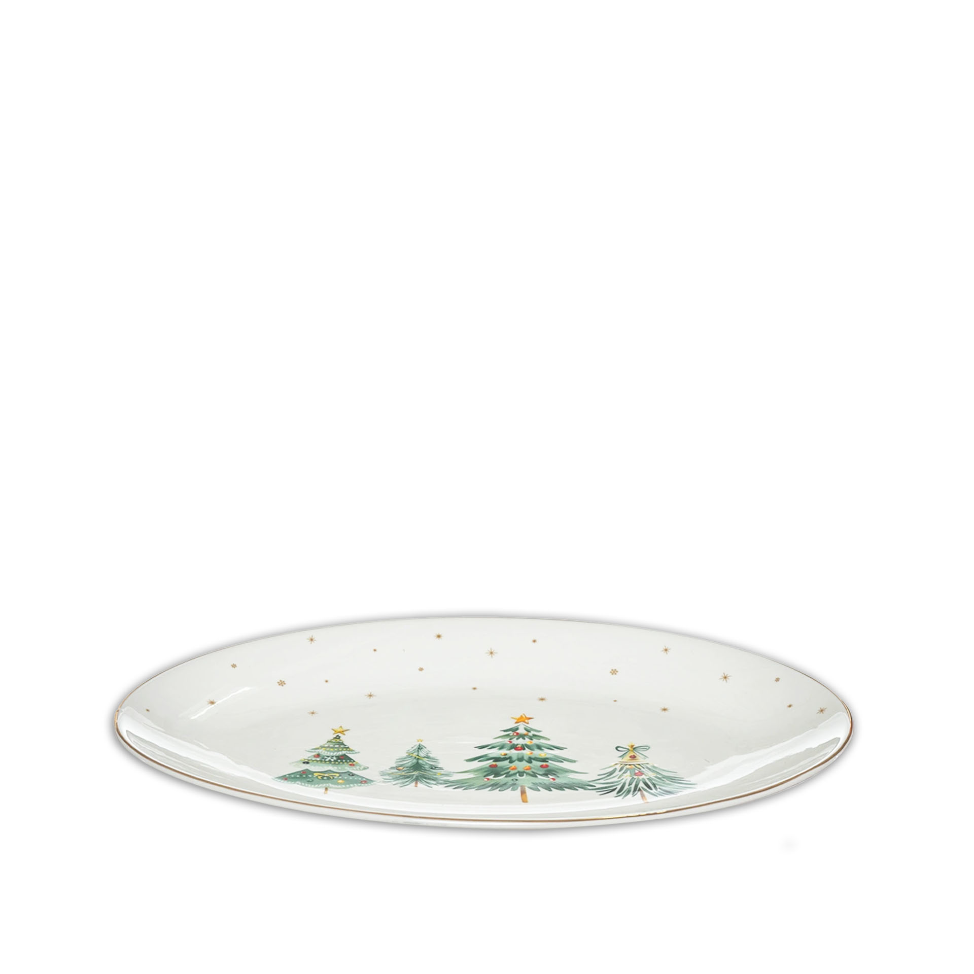 Travessa Porcelana Natal Oval 35X23.50X3cm