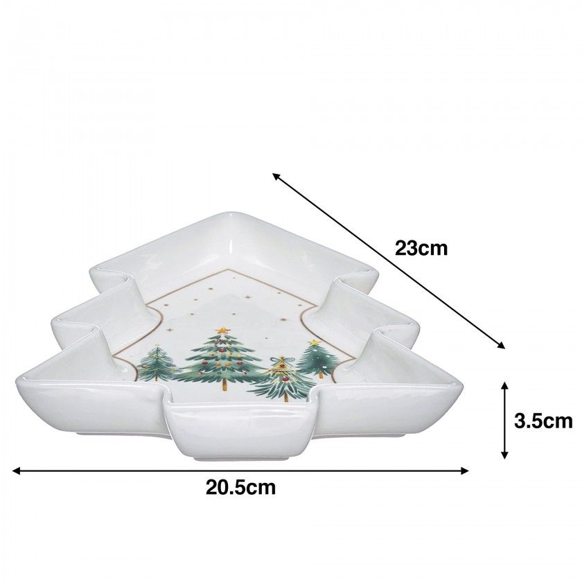 Prato Porcelana rvore 20.5X23X3.5cm