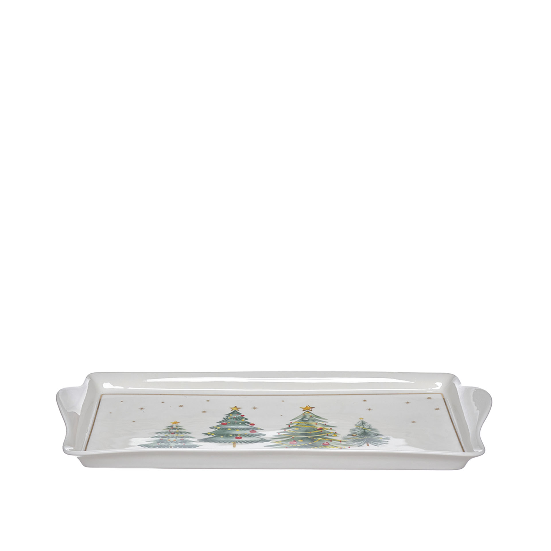 Travessa Porcelana Natal Retangular 20.5X23cm