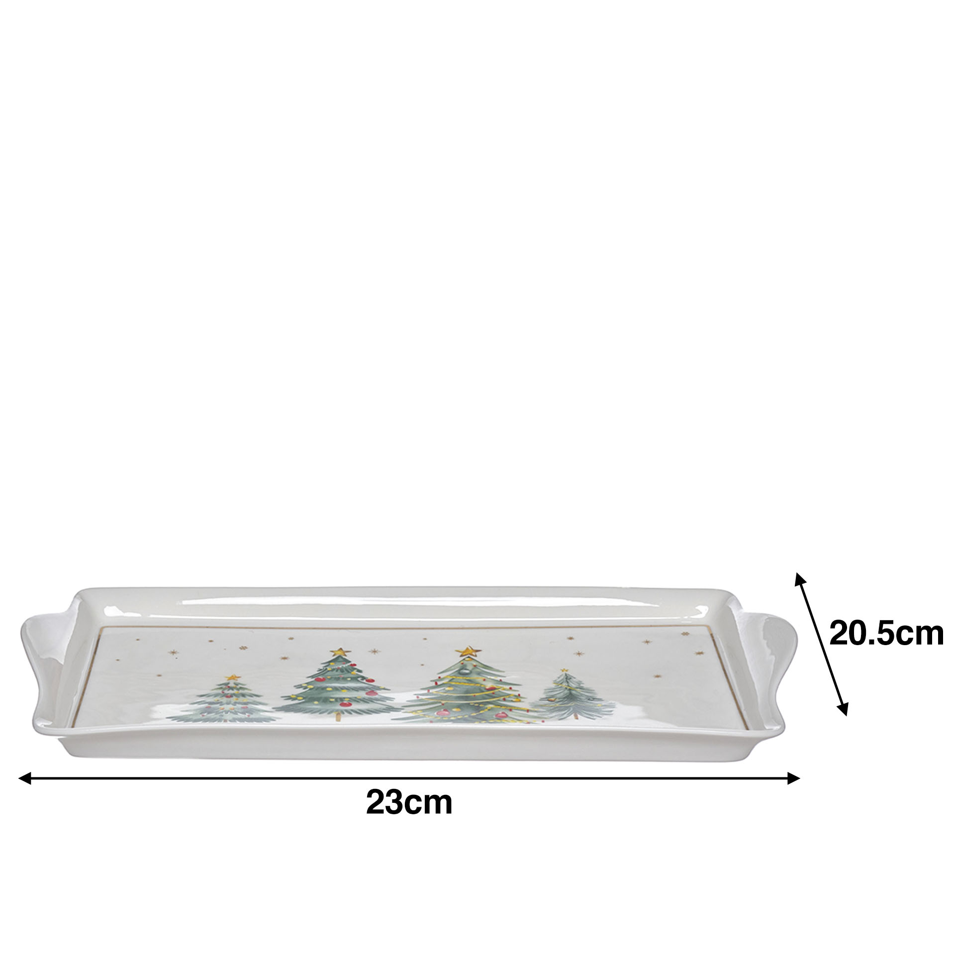 Travessa Porcelana Natal Retangular 20.5X23cm