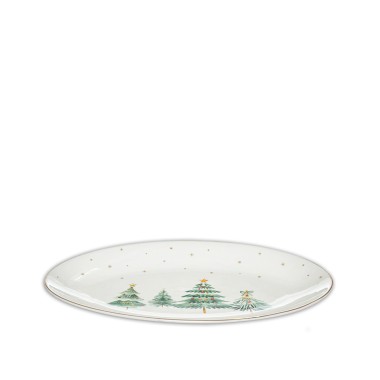 Travessa Porcelana Natal Oval 35X23.50X3cm