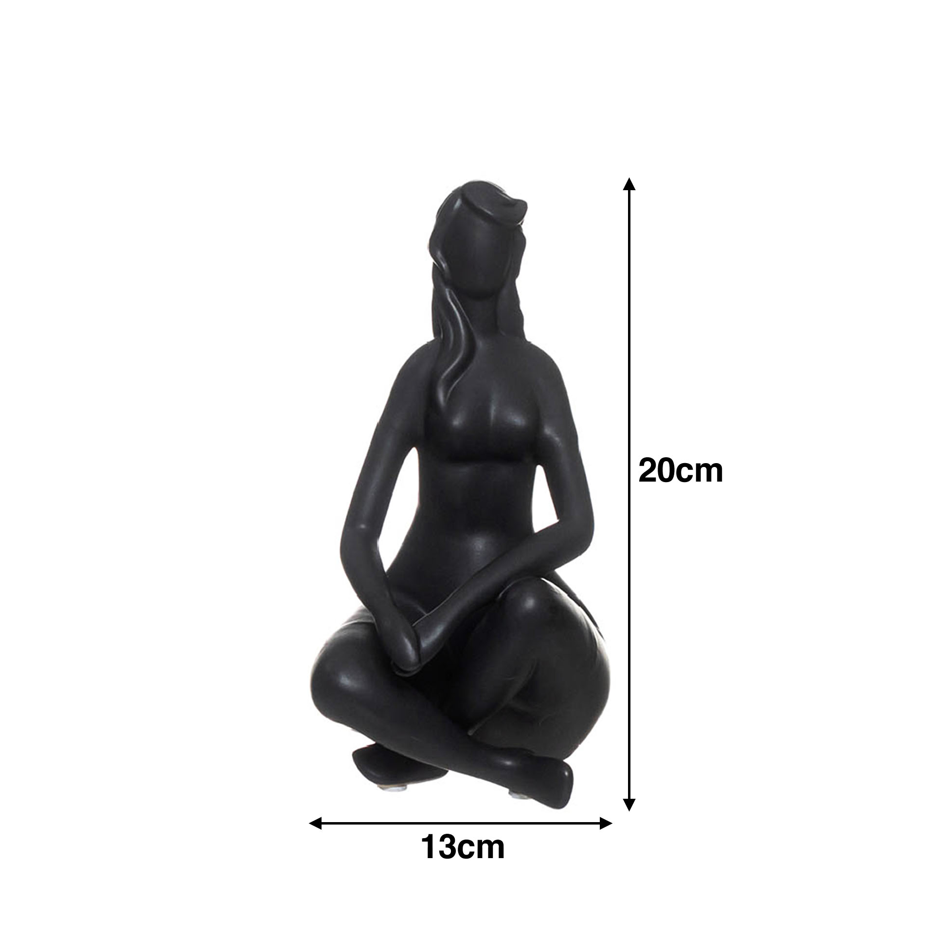 Figura Mulher Sentada Com Mãos Nas Pernas 13X9.5X20cm