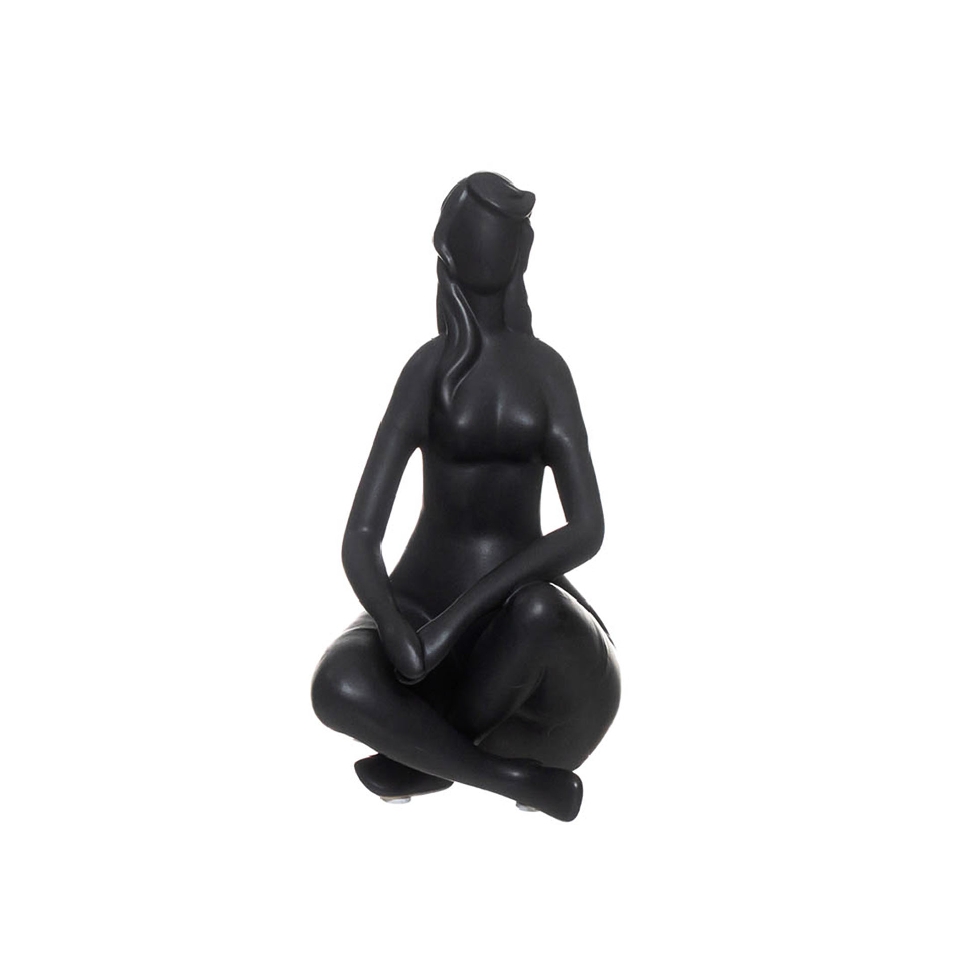 Figura Mulher Sentada Com Mãos Nas Pernas 13X9.5X20cm