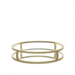 Tabuleiro Inox Espelho Dourado Redondo 33X33X6.5cm