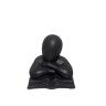 Busto Cermica Mulher Com Livro Preto 12X9X13cm