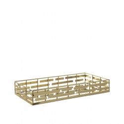 Tabuleiro Inox Espelho Dourado Retangular 40X20X6cm
