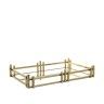 Tabuleiro Inox Espelho Dourado Retangular 43X28X7cm