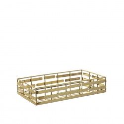 Tabuleiro Inox Espelho Dourado Perfurado 30X17X6cm