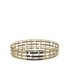 Tabuleiro Inox Espelho Dourado Perfurado 33X6cm