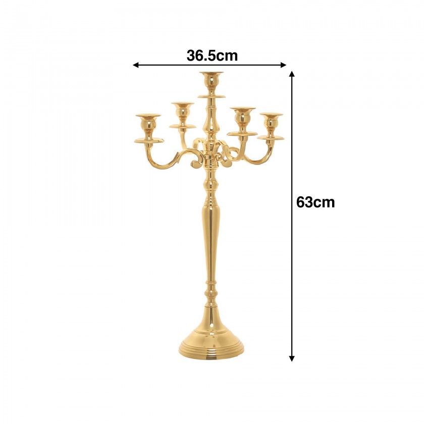 Castial Alumnio 5 Braos Dourado 36.5X36.5X63cm