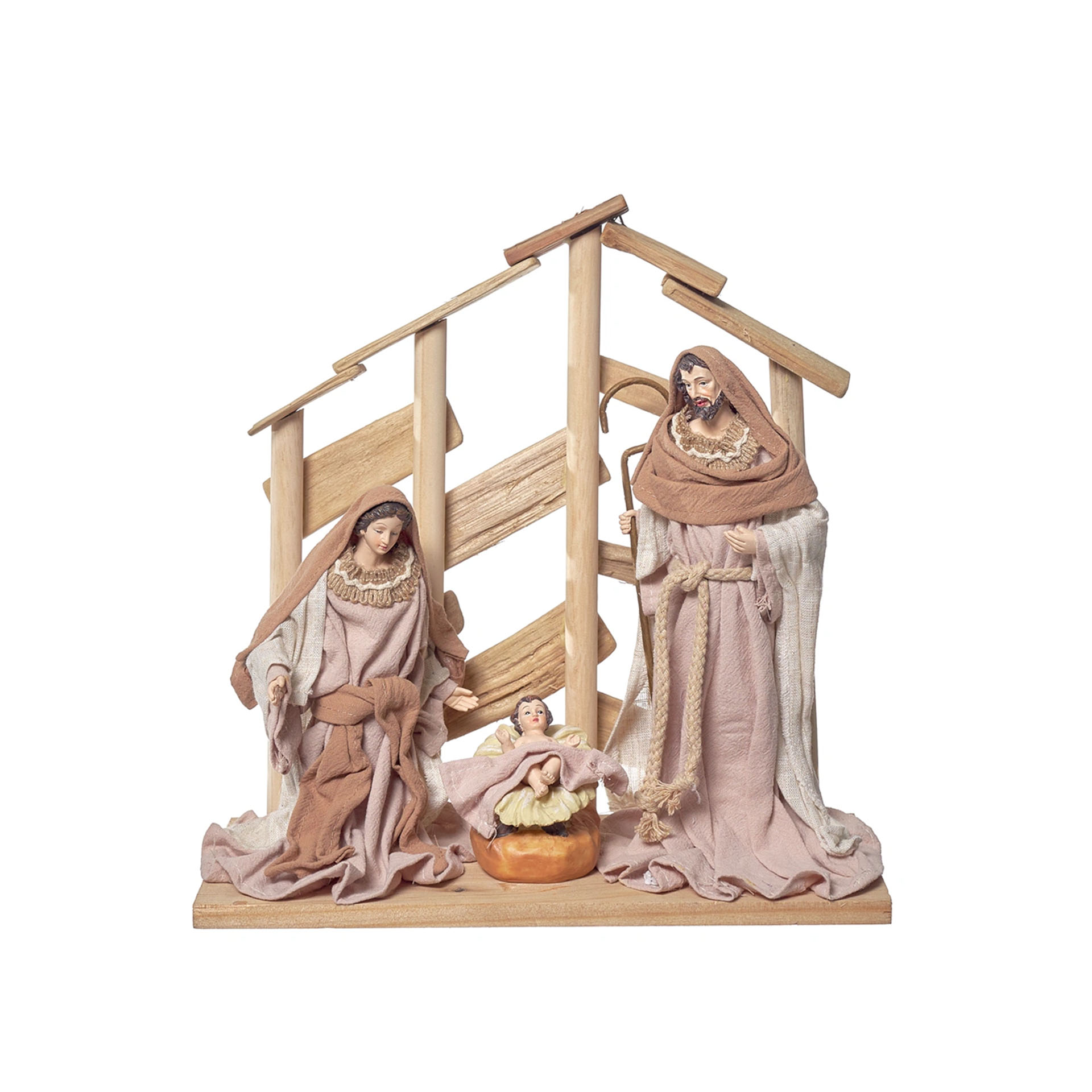 Presépio Tecido Com Cabana 30X15X30cm