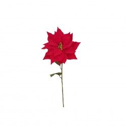 Haste Poinsetia Veludo 3 Folhas Vermelho 80cm Haste Poinsetia Veludo 3 Folhas Vermelho 80cm