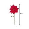 Haste Poinsetia Veludo 3 Folhas Vermelho 80cm Haste Poinsetia Veludo 3 Folhas Vermelho 80cm