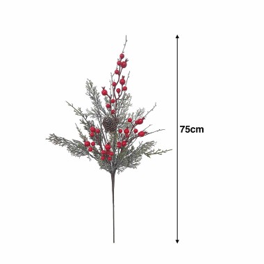 Haste De Cedro Pinhas E Bagas 70cm