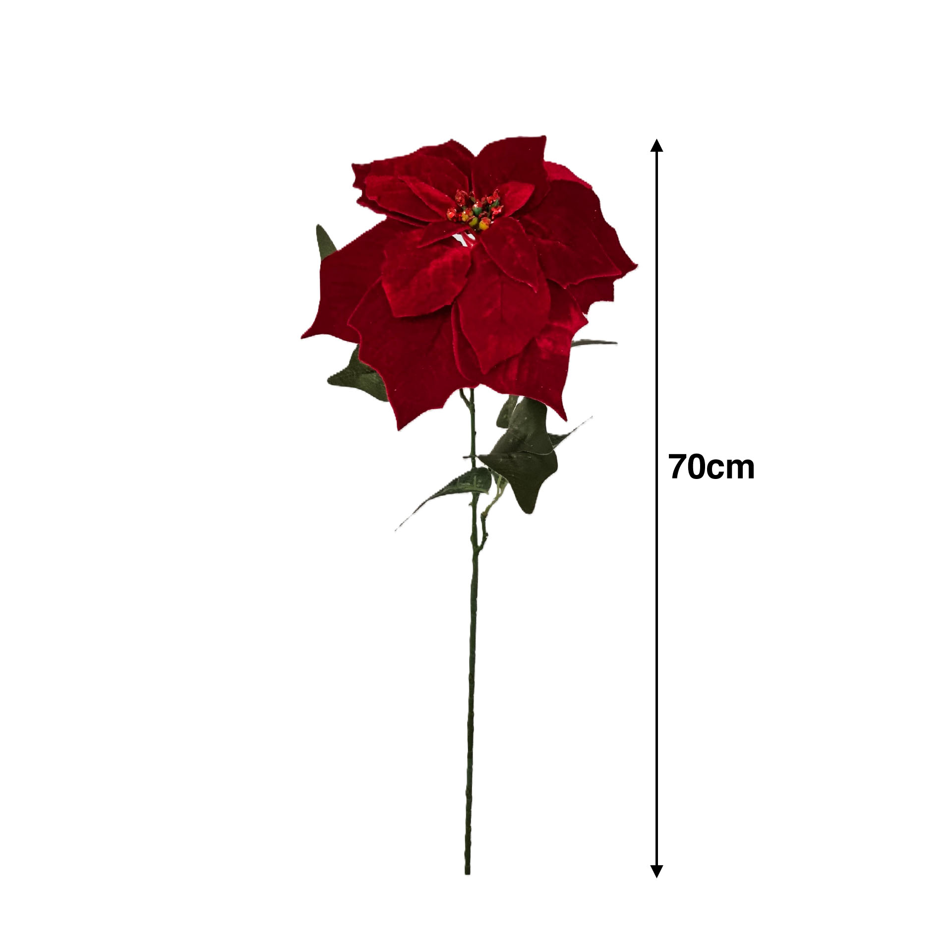Haste Poinsetia Veludo 70cm