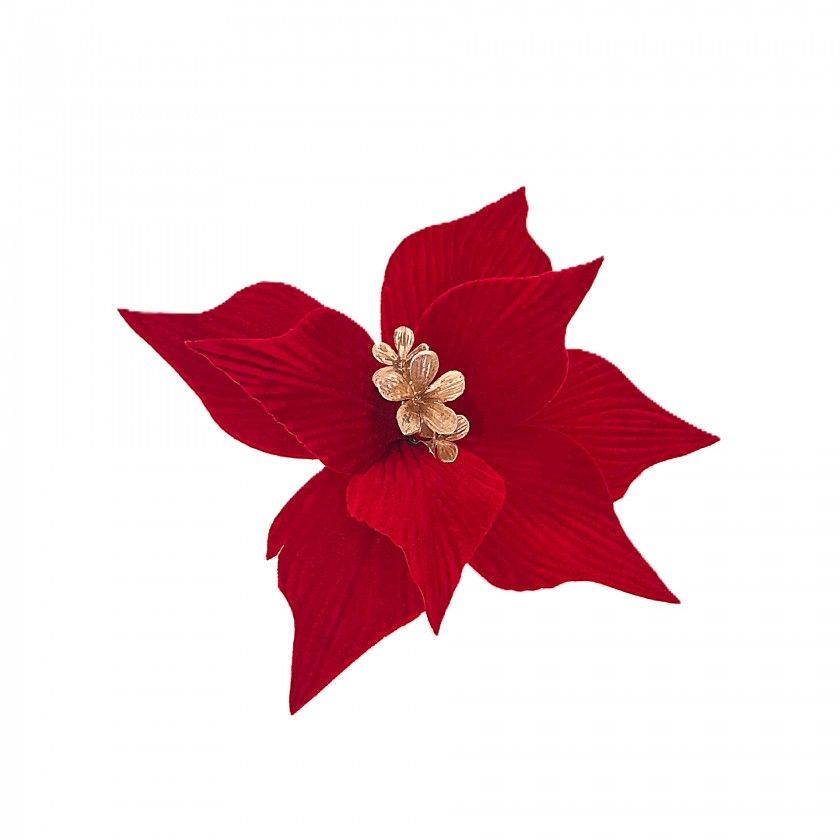 Haste Poinsetia Veludo Mola 30cm Haste Poinsetia Veludo Mola 30cm