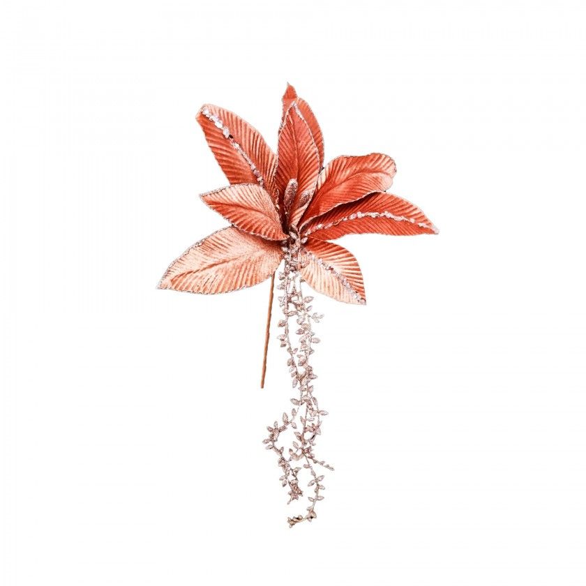 Haste Poinsetia Veludo E Lantejoulas 32cm Haste Poinsetia Veludo E Lantejoulas 32cm