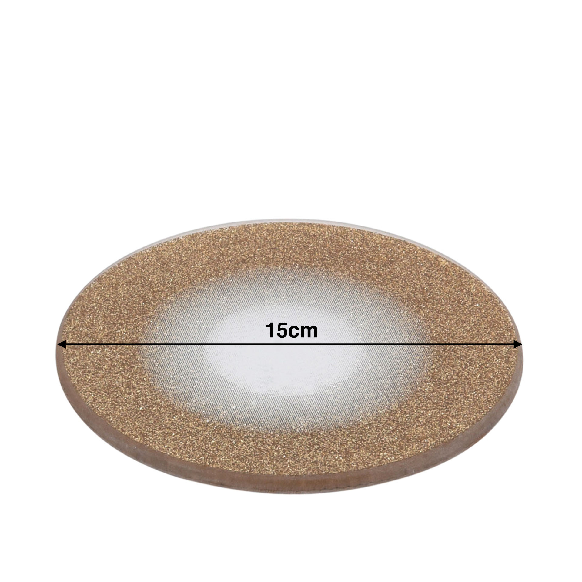 Prato Vidro Ouro 15cm