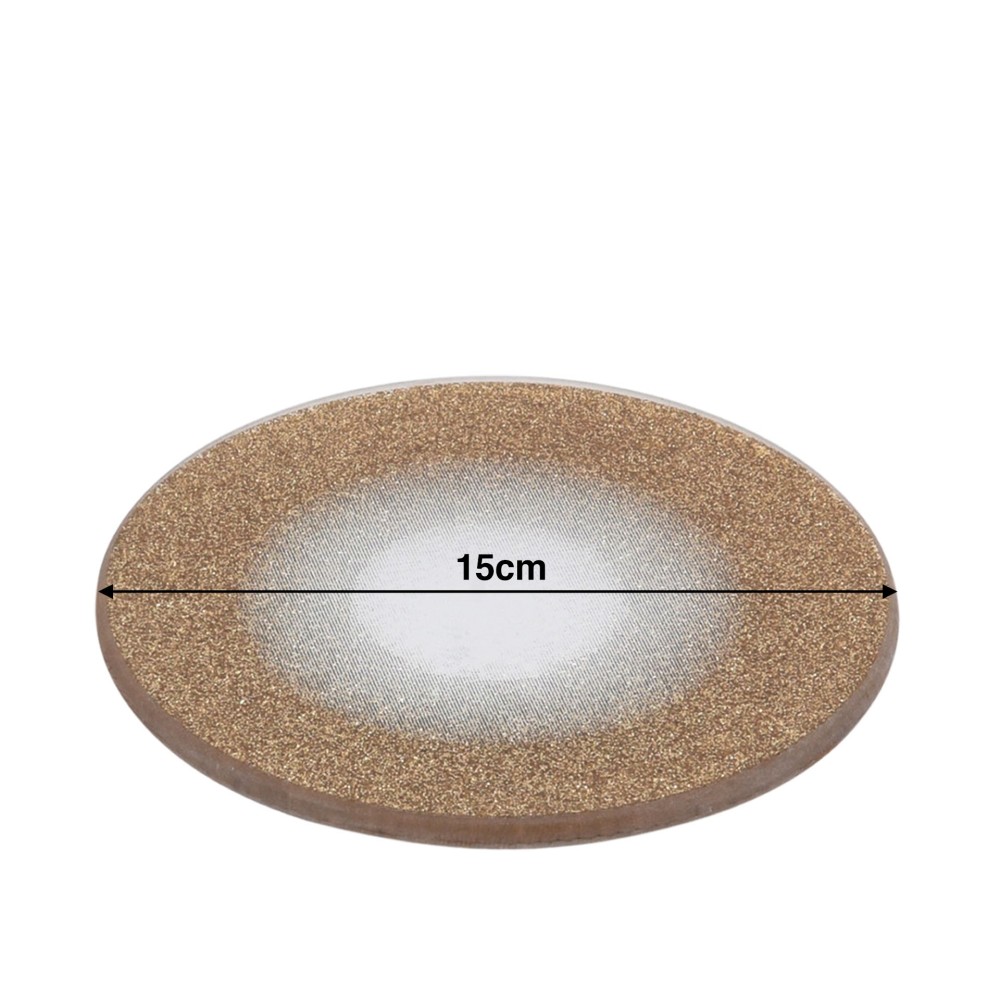Prato Vidro Ouro 15cm