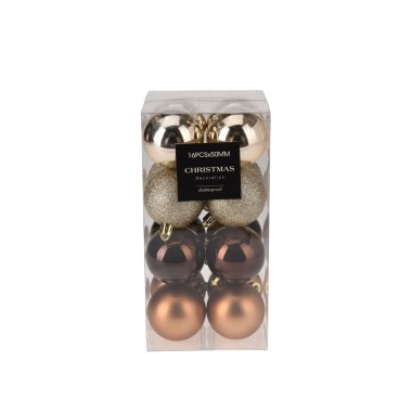 Bola Natal Ambar 5cm Pack 16