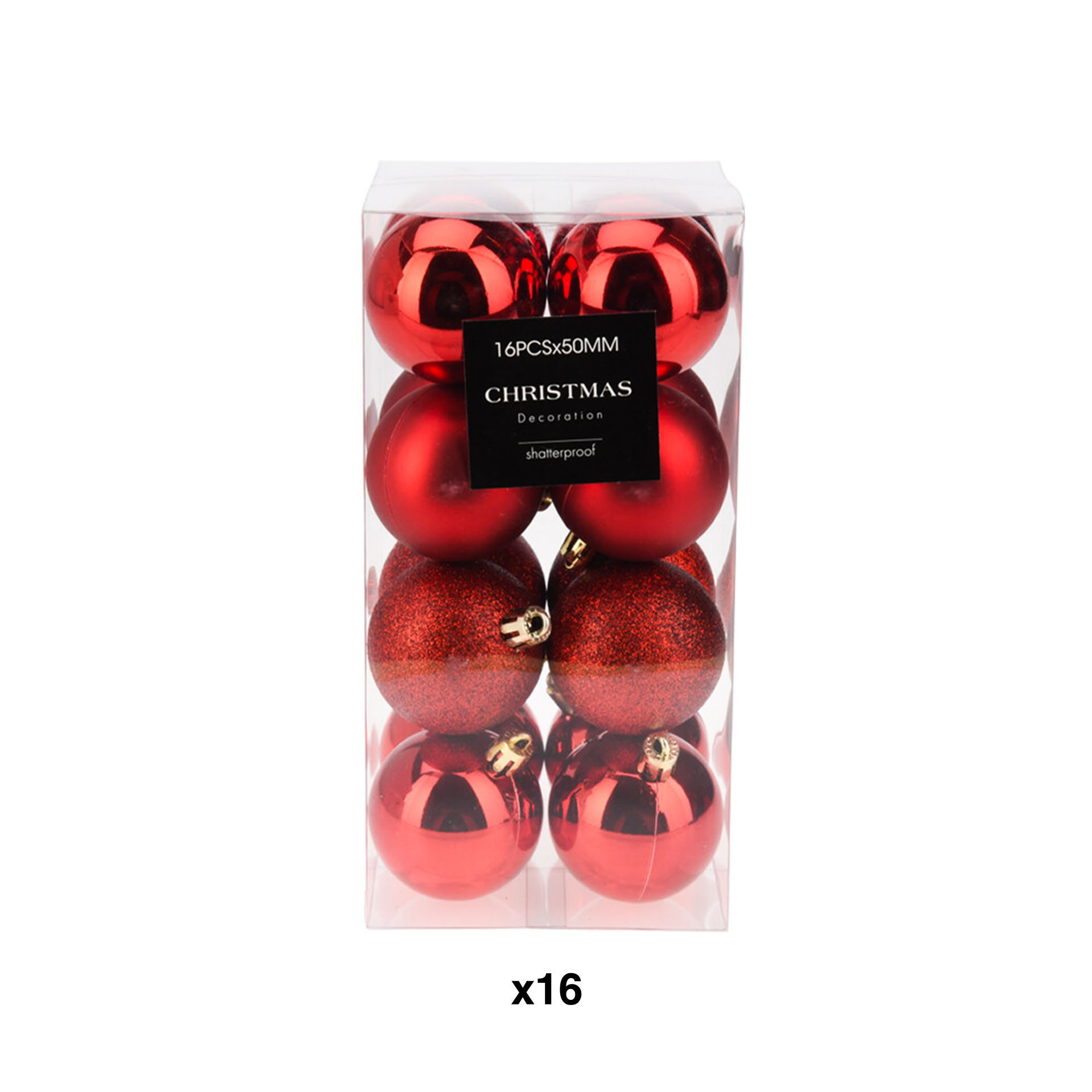 Bola Natal Vermelho 5cm Pack 16