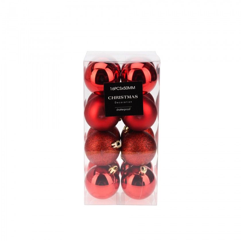 Bola Natal Vermelho 5cm Pack 16