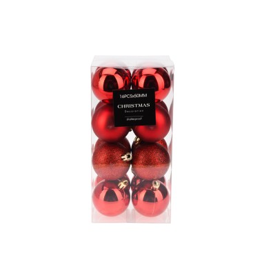 Bola Natal Vermelho 5cm Pack 16