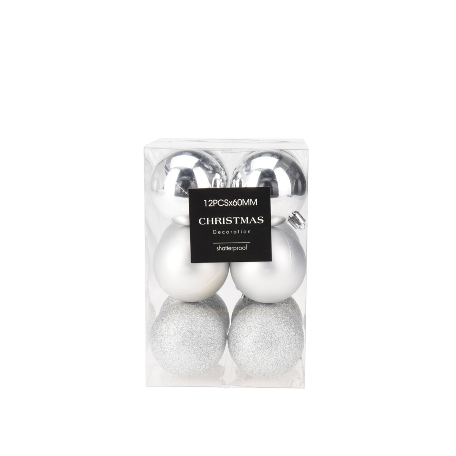 Bola Natal Prata 6cm Pack 12