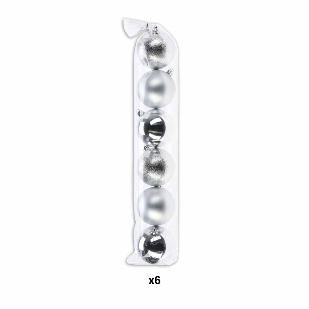 Bola Natal Prata 7cm Pack 6