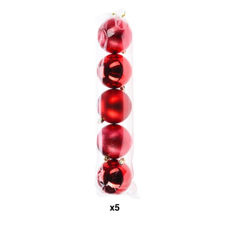 Bola Natal Vermelho 8cm Pack 5 - Image product