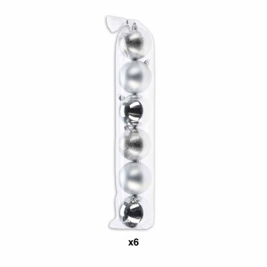 Bola Natal Prata 7cm Pack 6