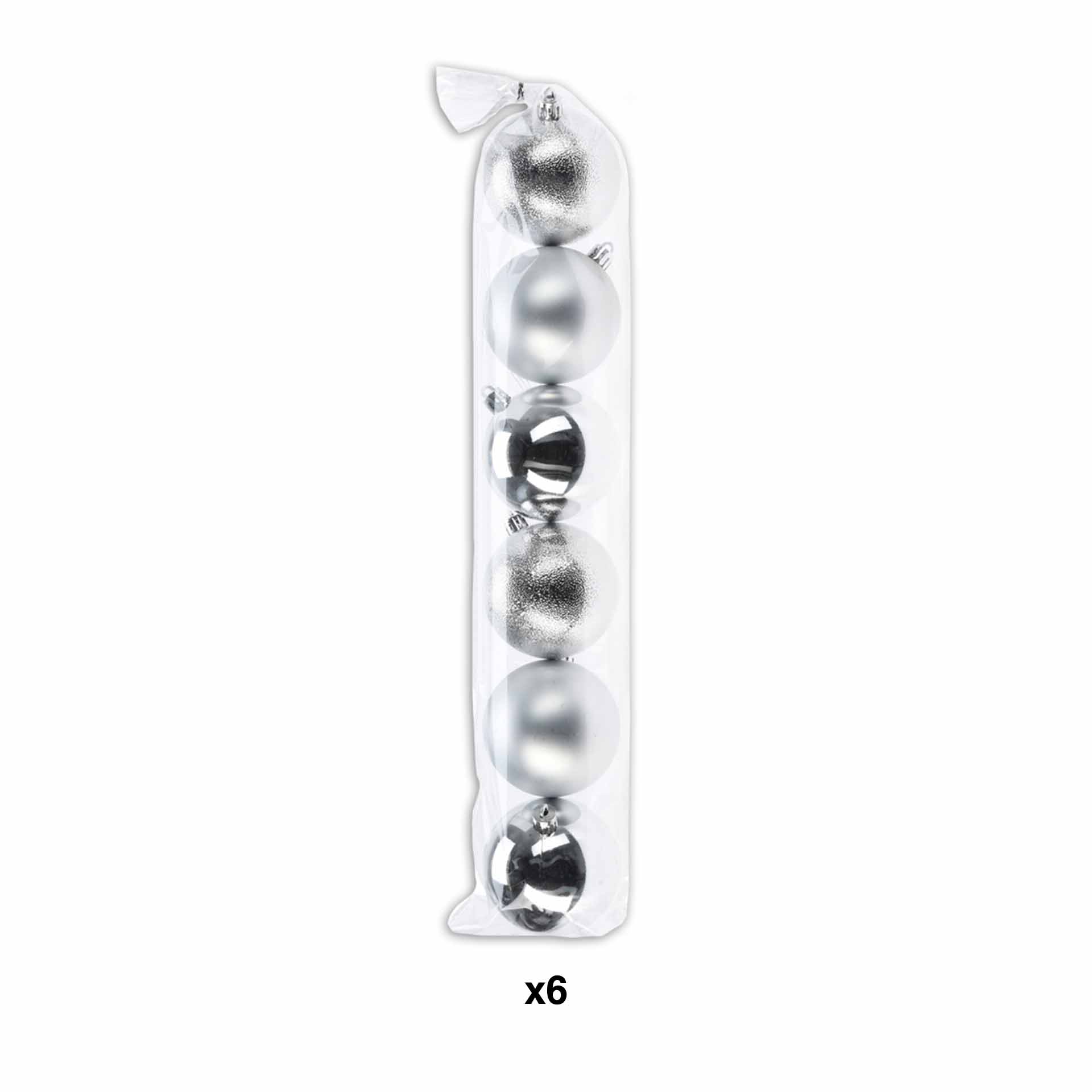 Bola Natal Prata 7cm Pack 6