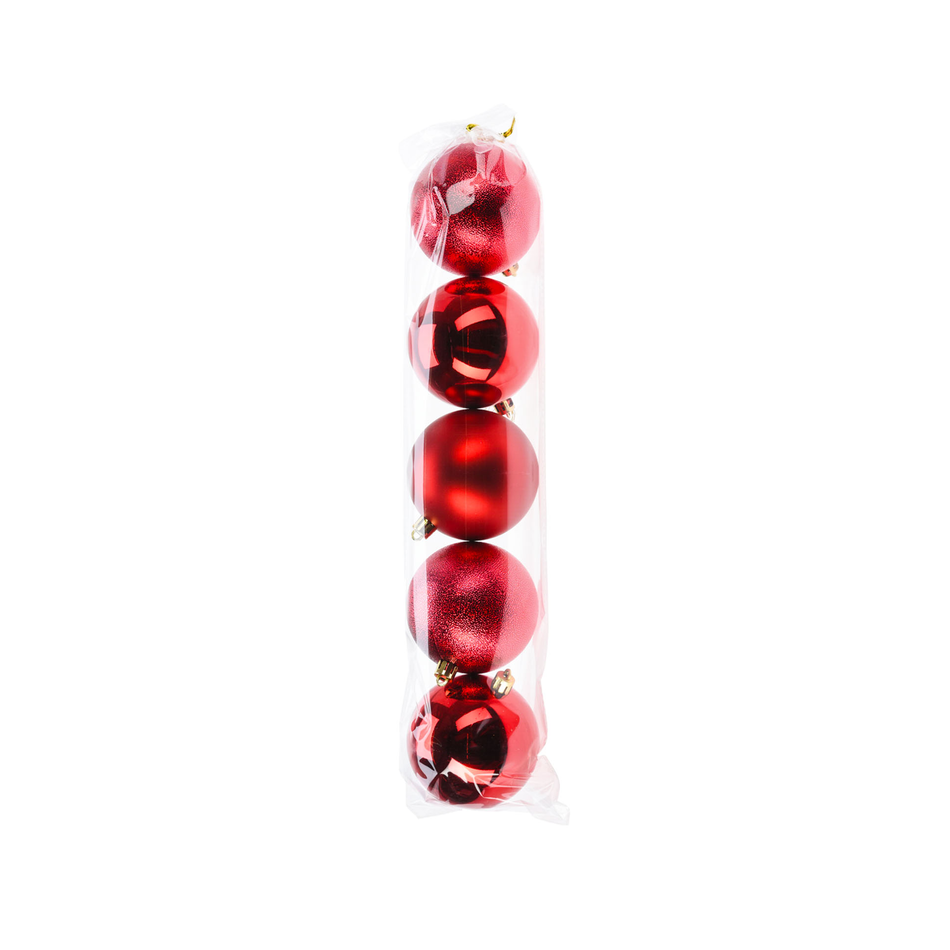 Bola Natal Vermelho 8cm Pack 5