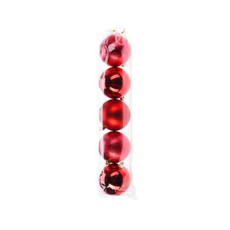 Bola Natal Vermelho 8cm Pack 5 - Image product