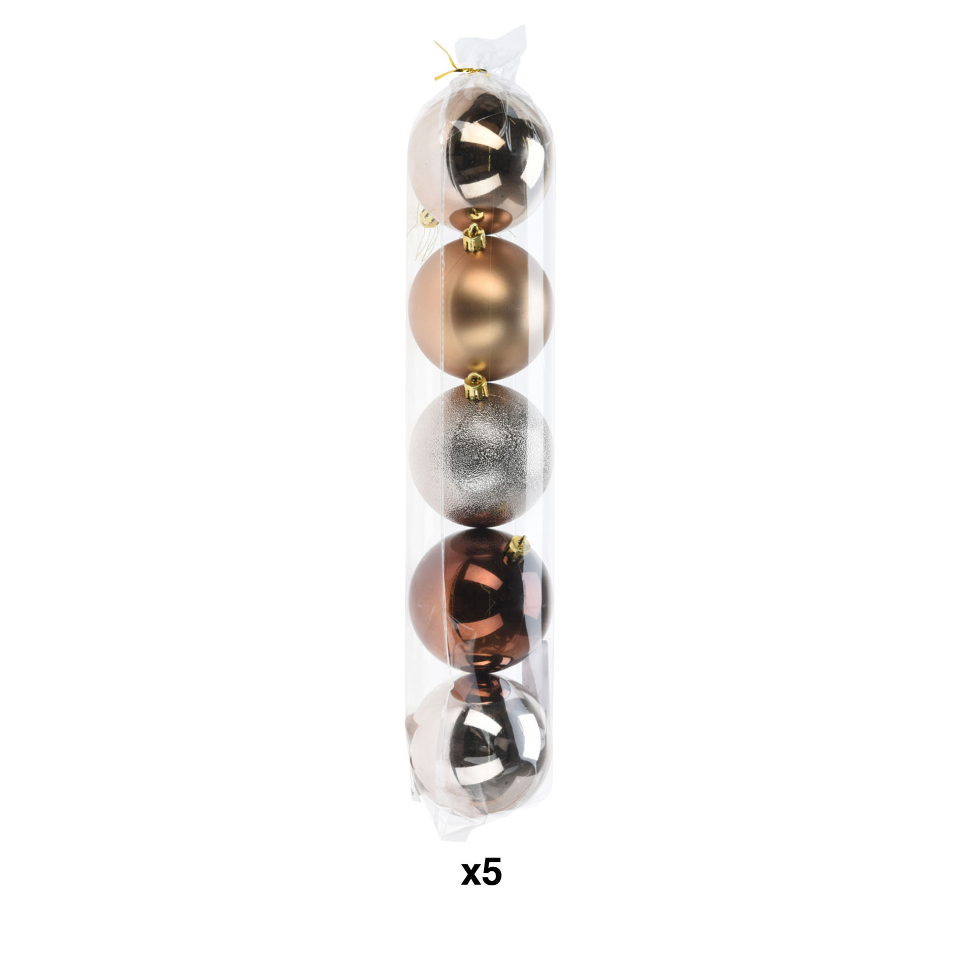 Bola Natal Ambar 8cm Pack 5