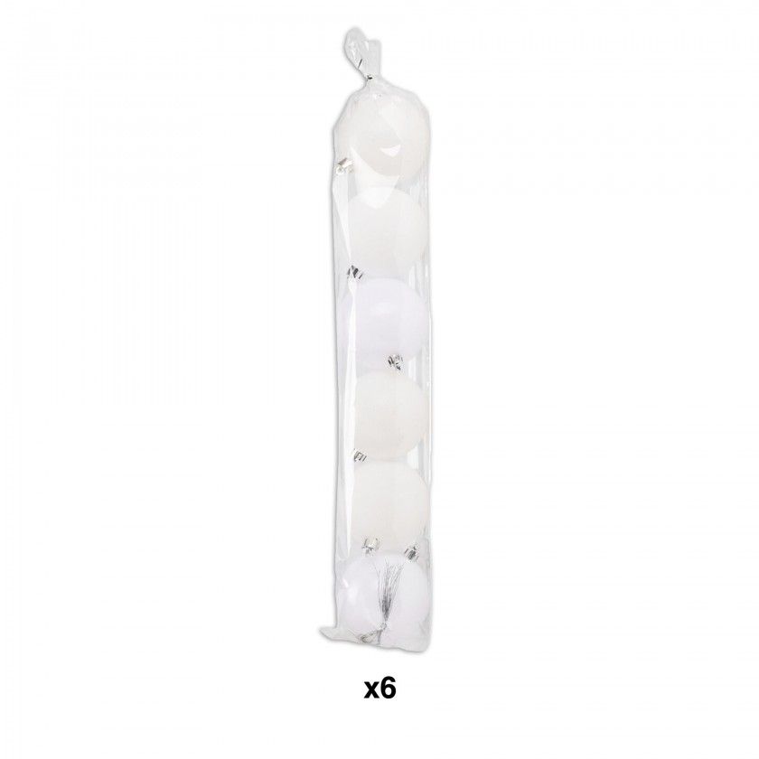 Bola Natal Branco 7cm Pack 6