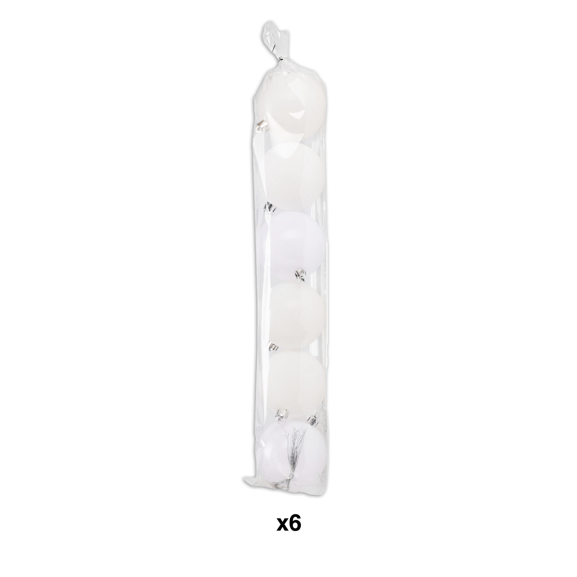 Bola Natal Branco 7cm Pack 6