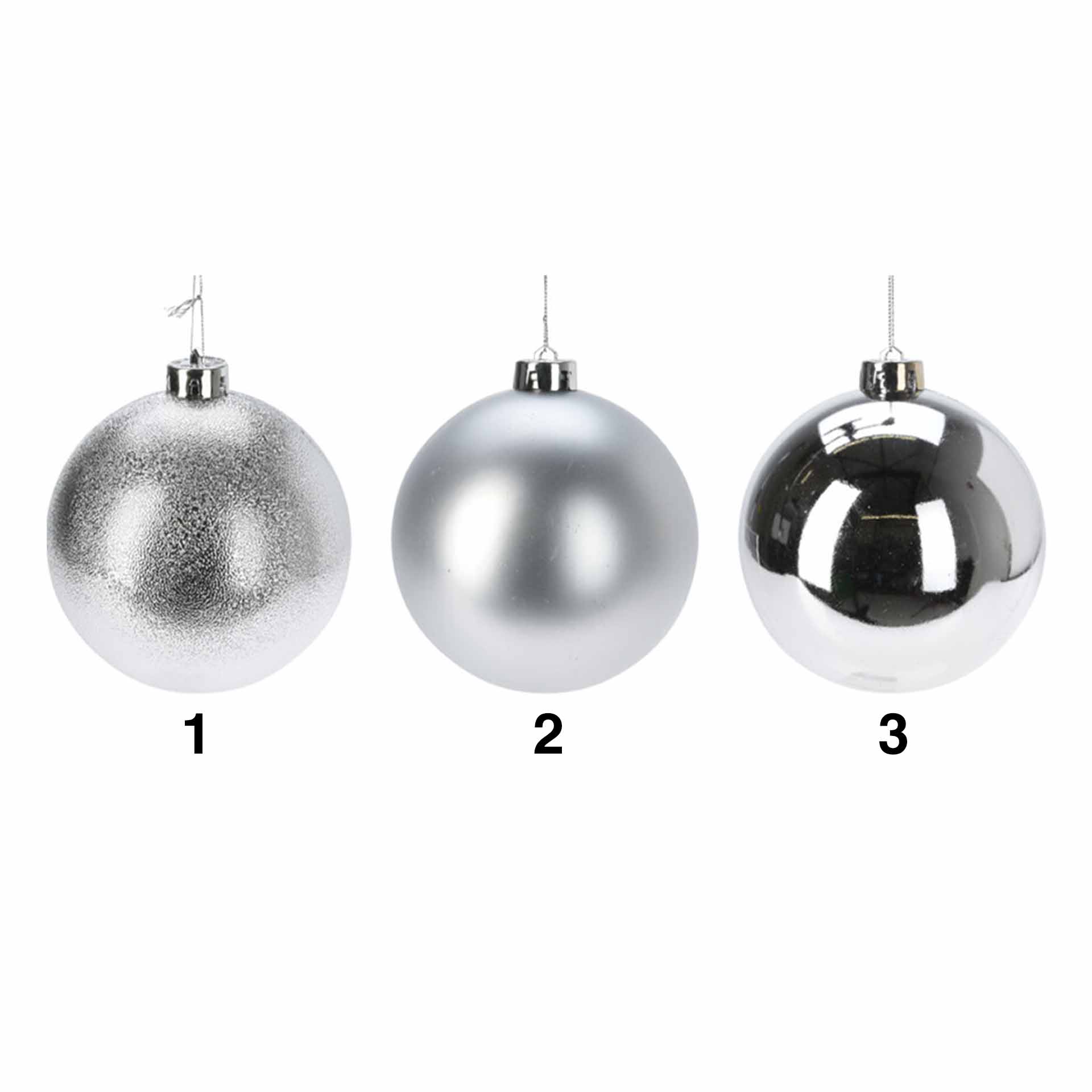 Bola Natal Prata 10cm