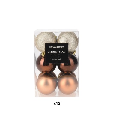 Bola Natal Ambar 6cm Pack 12