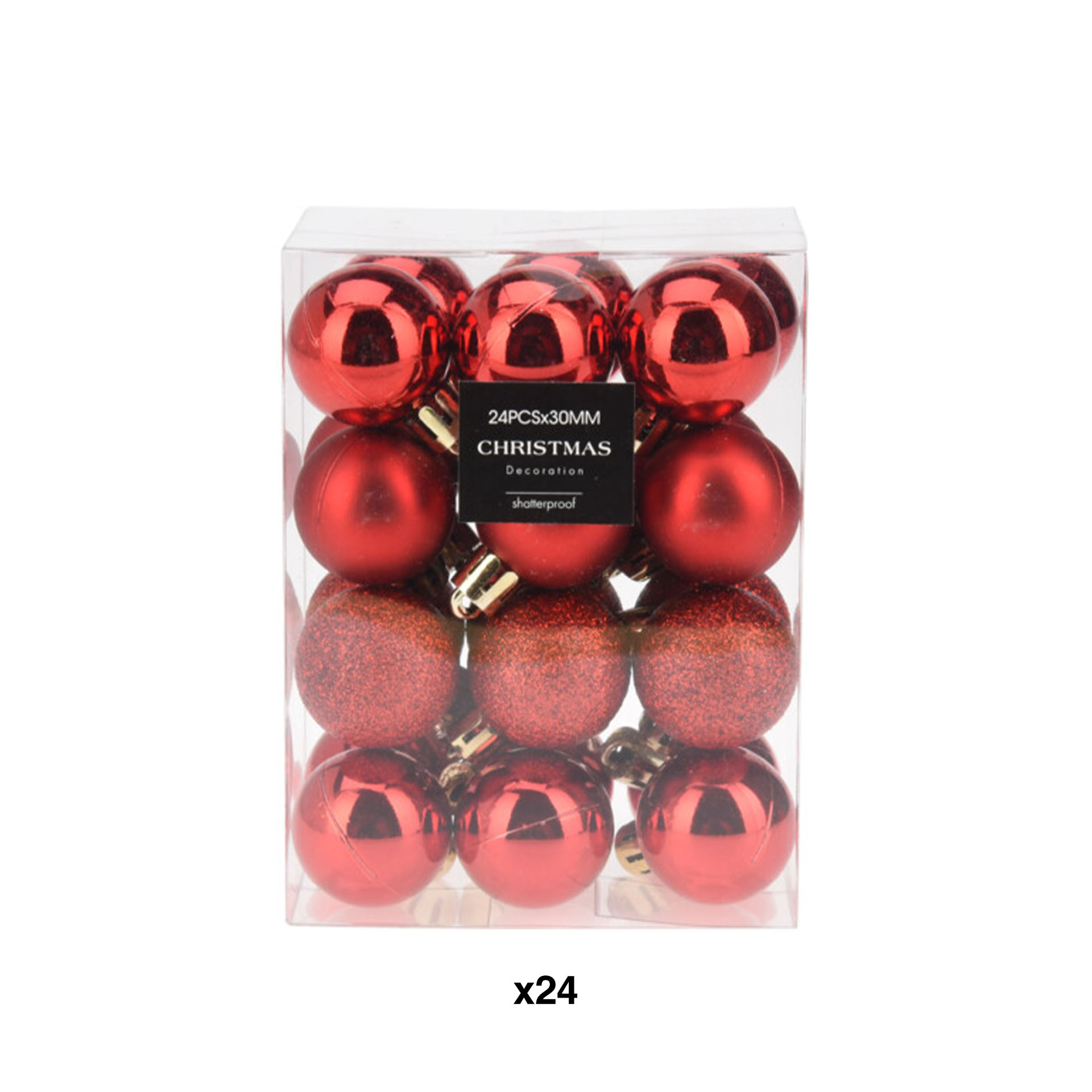 Bola Natal Vermelho 3cm Pack 25