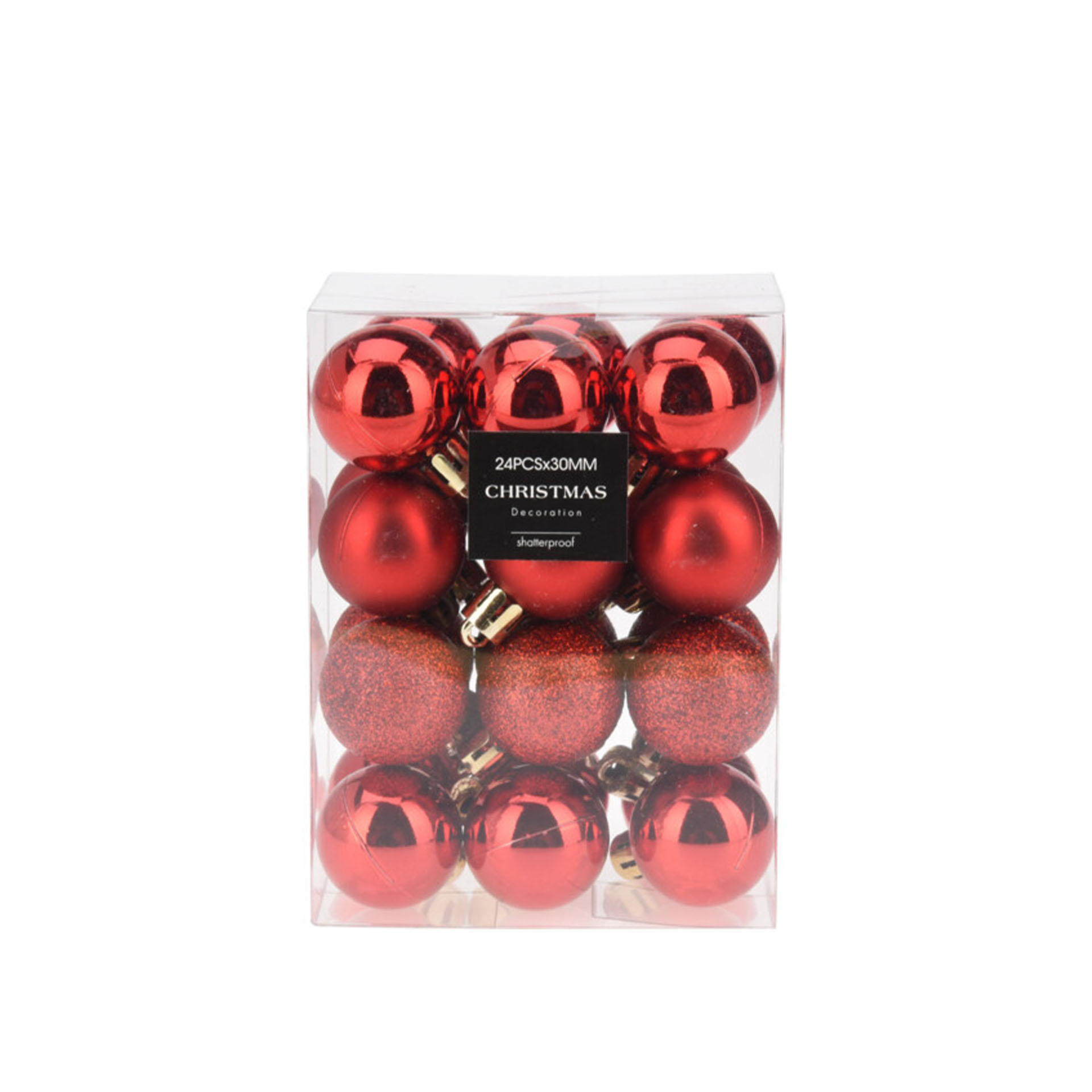 Bola Natal Vermelho 3cm Pack 25