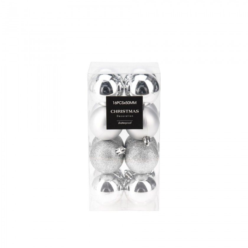Bola Natal Prata 5cm Pack 16 Bola Natal Prata 5cm Pack 16