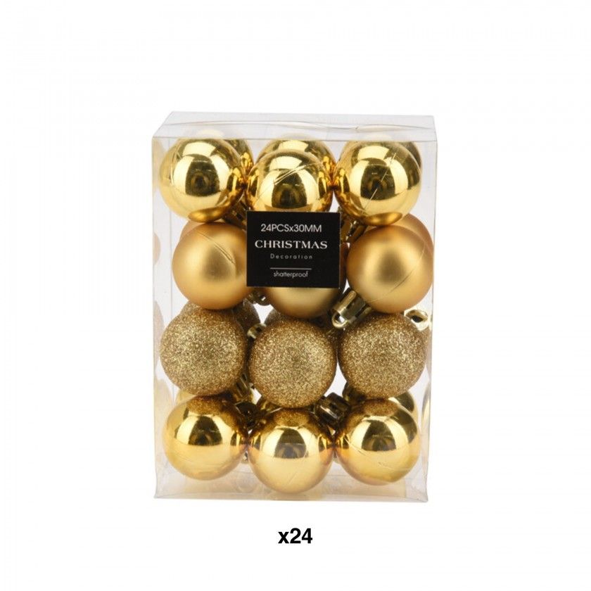 Bola Natal Dourado 3cm Pack 24 Bola Natal Dourado 3cm Pack 24