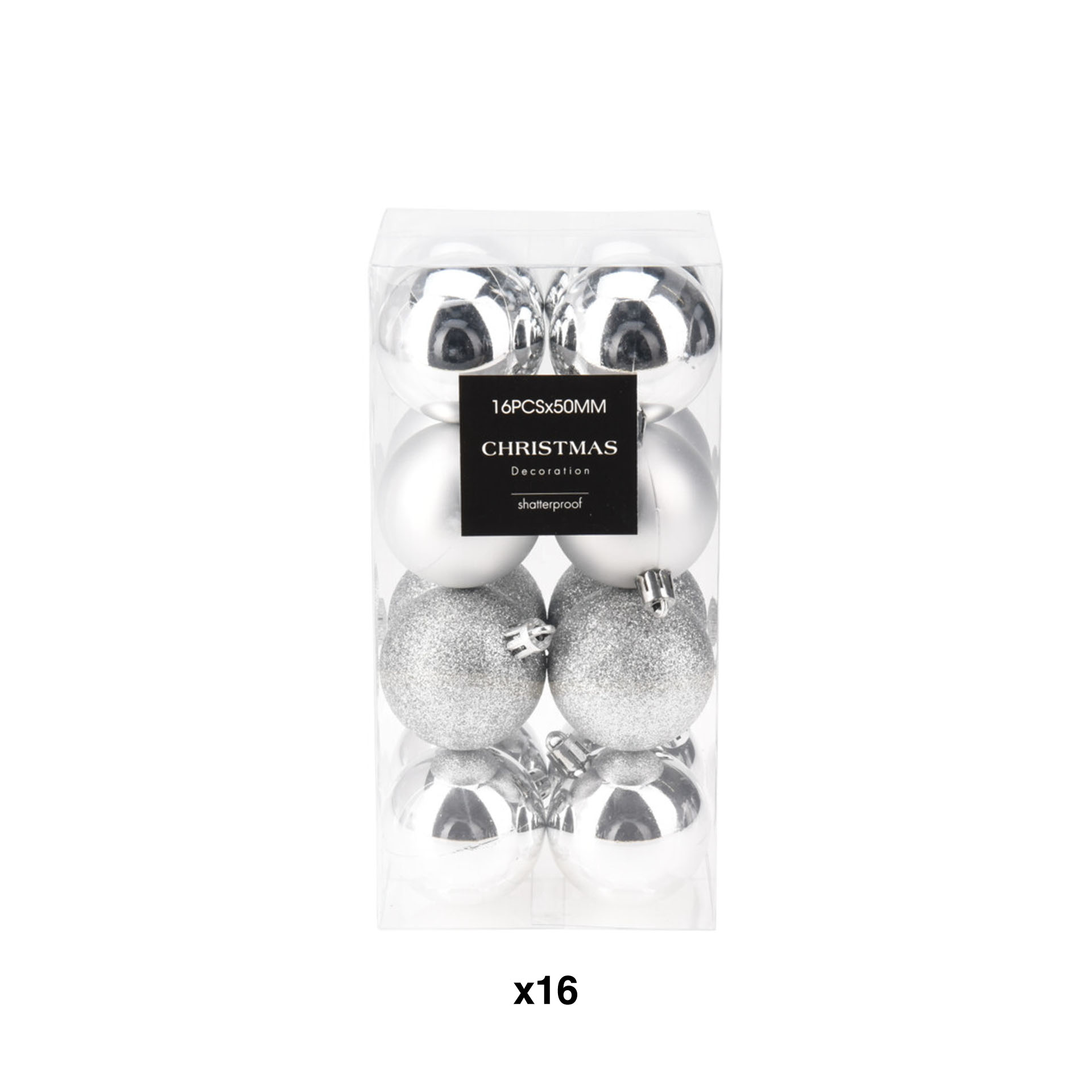 Bola Natal Prata 5cm Pack 16