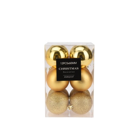 Bola Natal Dourada 6cm Pack 12 - Image product