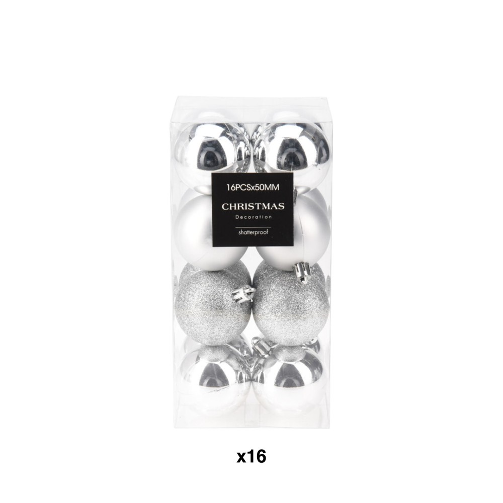 Bola Natal Prata 5cm Pack 16